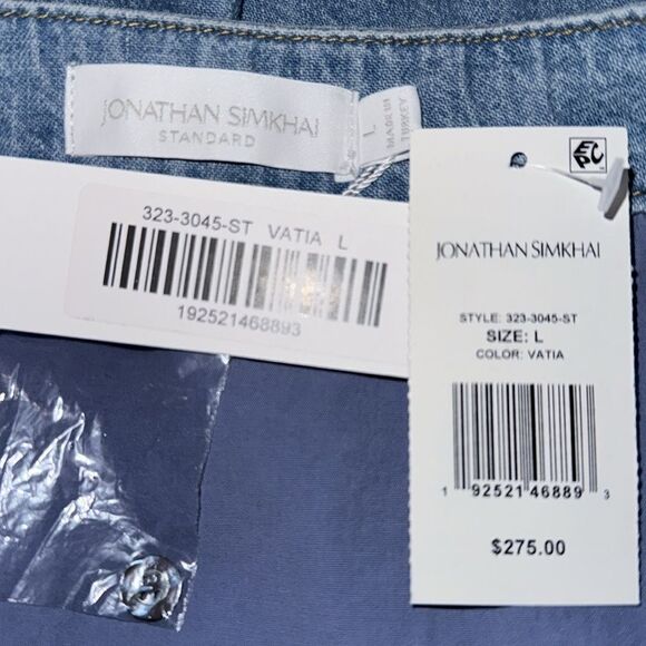 NWT Jonathan Simkhai Standard Denim Bubble Hem Mini Skirt Large Vatia - Picture 8 of 10